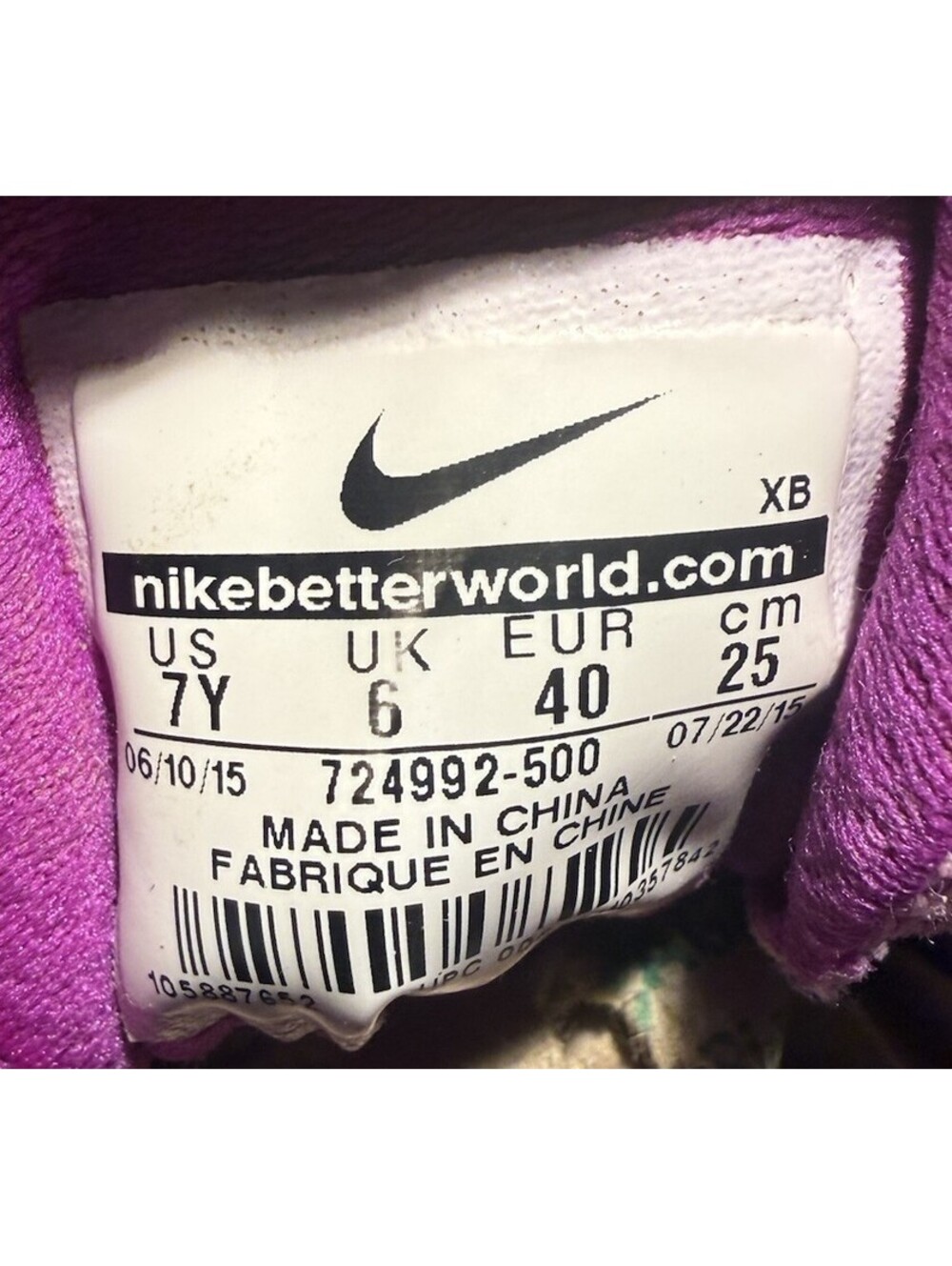 Nike Flex 2015 RN GS Fuchsia Glow Bright Crimson 7Y Women’s 8.5 724992-500 - Picture 6 of 7